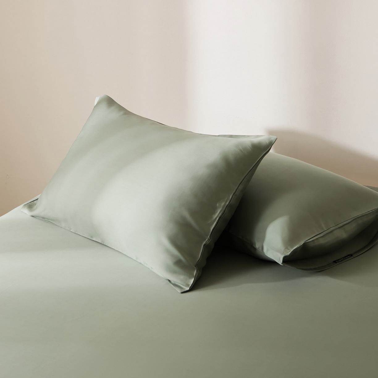 91家纺网 家纺一手货源 找家纺 EH家居 2026新款长绒棉安缦之境单品系列单枕套 AA版-安缦之境-藻绿