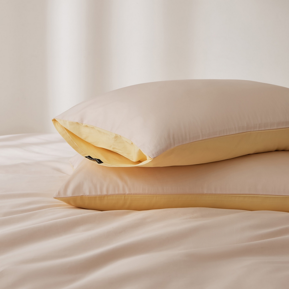 91家纺网 家纺一手货源 找家纺 EH家居 2026新款长绒棉安缦之境单品系列单枕套 AB版-安缦之境-奶盖粉