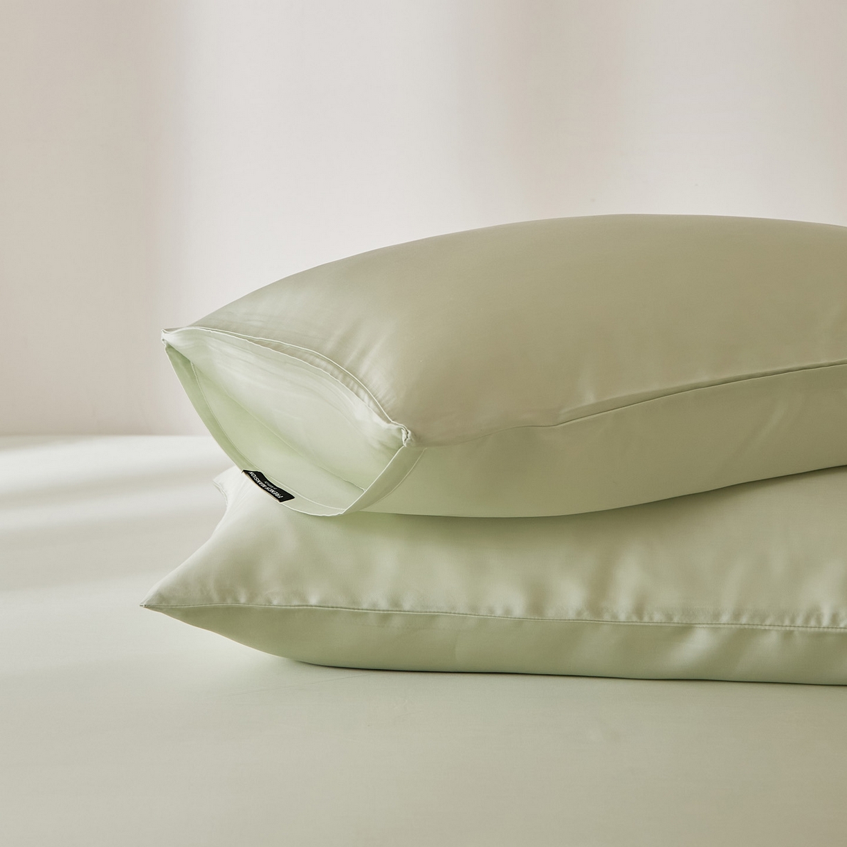 91家纺网 家纺一手货源 找家纺 EH家居 2026新款长绒棉安缦之境单品系列单枕套 AA版-安缦之境-烟雨青