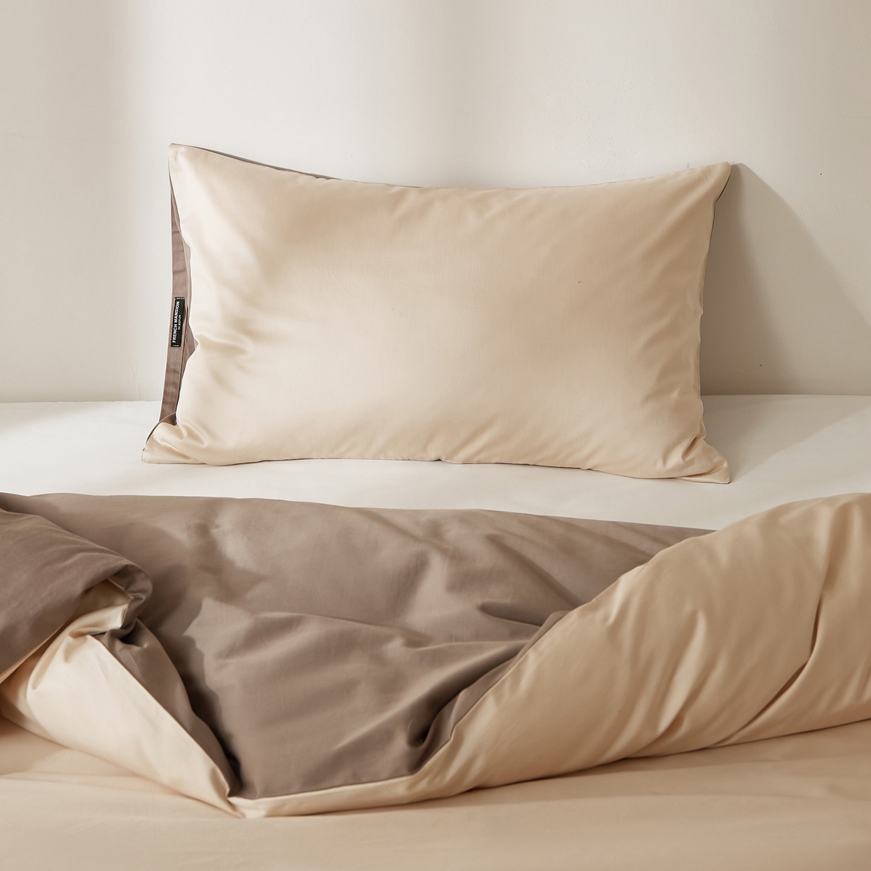 91家纺网 家纺一手货源 找家纺 EH家居 2026新款长绒棉安缦之境单品系列单枕套 AB版-安缦之境-梦幻香槟色