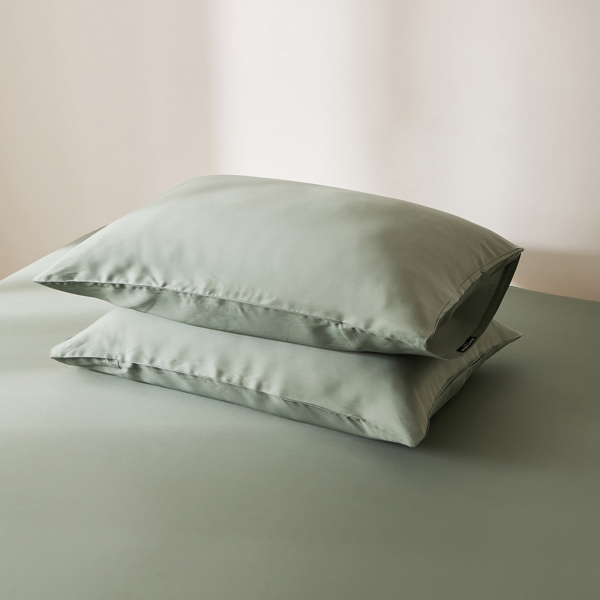 91家纺网 家纺一手货源 找家纺 EH家居 2026新款长绒棉安缦之境单品系列单枕套 AA版-安缦之境-藻绿