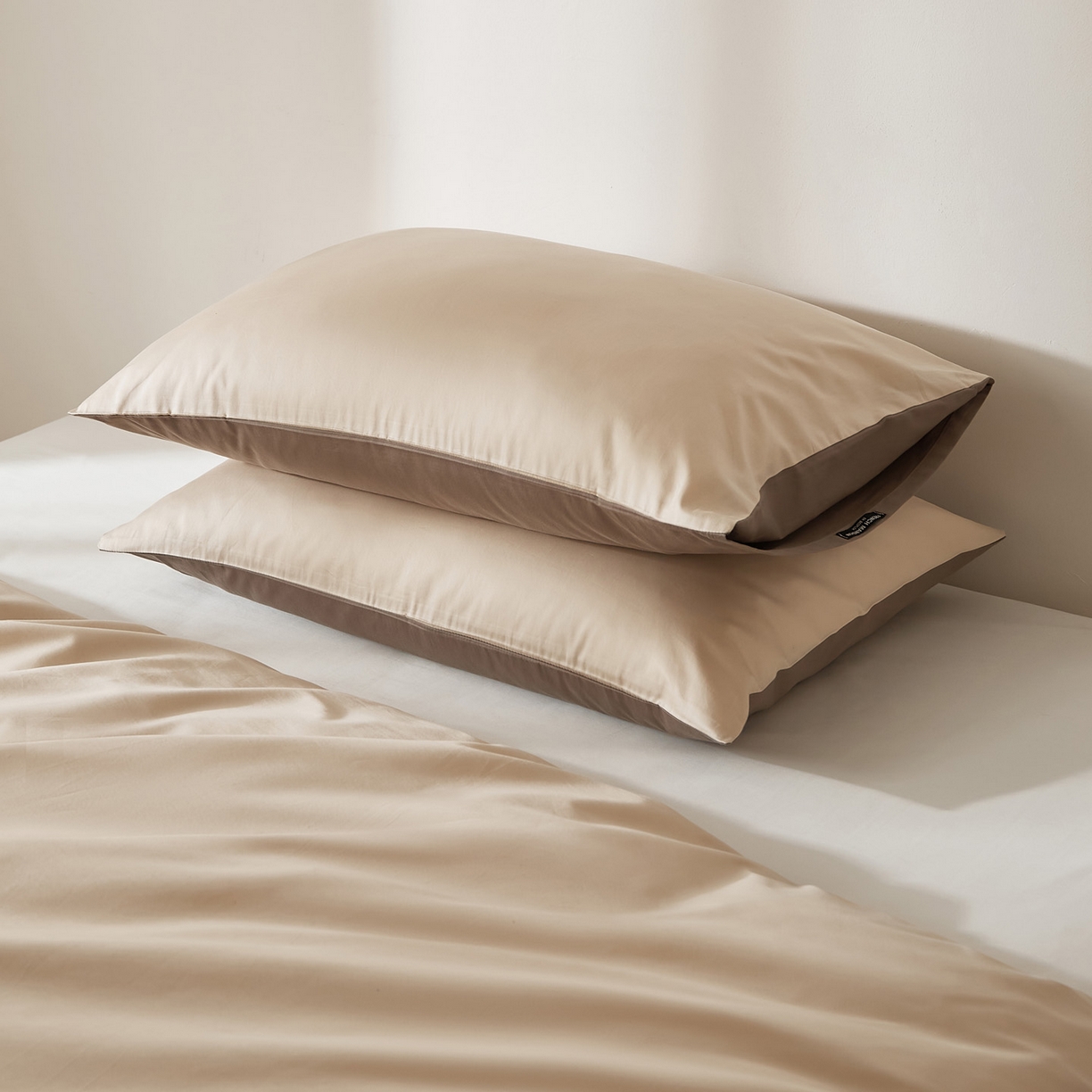 91家纺网 家纺一手货源 找家纺 EH家居 2026新款长绒棉安缦之境单品系列单枕套 AB版-安缦之境-梦幻香槟色