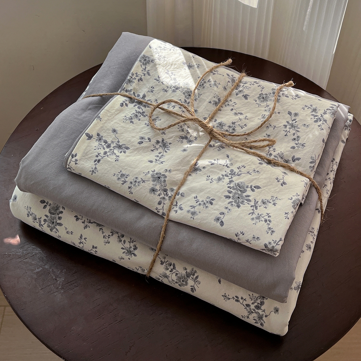 91家纺网 家纺一手货源 找家纺 水墨江南 2026新款加厚仿棉古法水洗棉小布袋款印花四件套 初夏