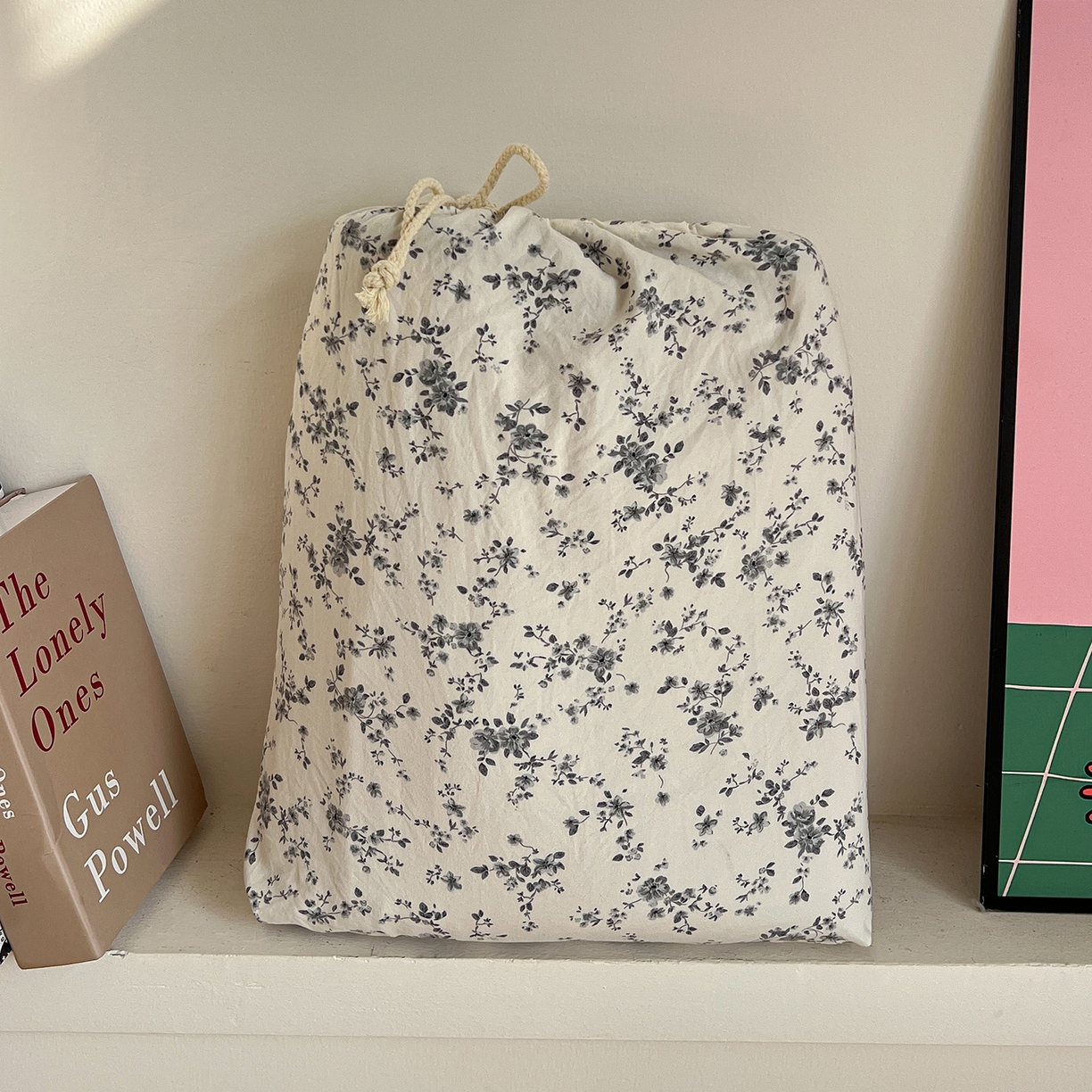 91家纺网 家纺一手货源 找家纺 水墨江南 2026新款加厚仿棉古法水洗棉小布袋款印花四件套 初夏