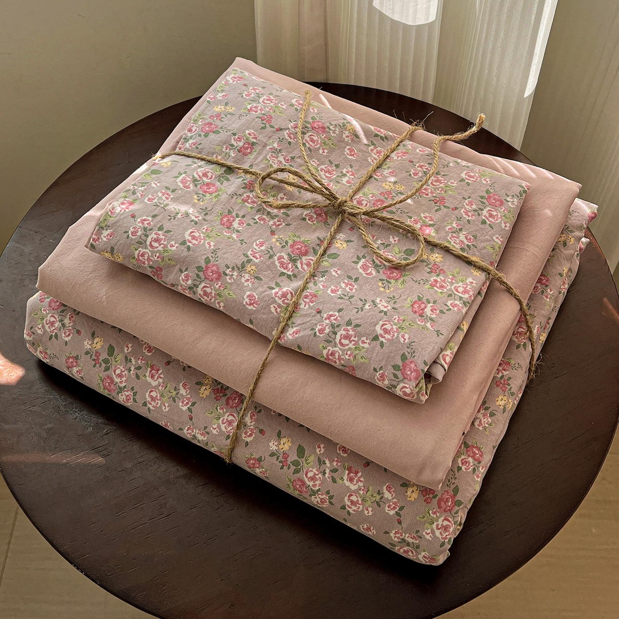 91家纺网 家纺一手货源 找家纺 水墨江南 2026新款加厚仿棉古法水洗棉小布袋款印花四件套 香妃