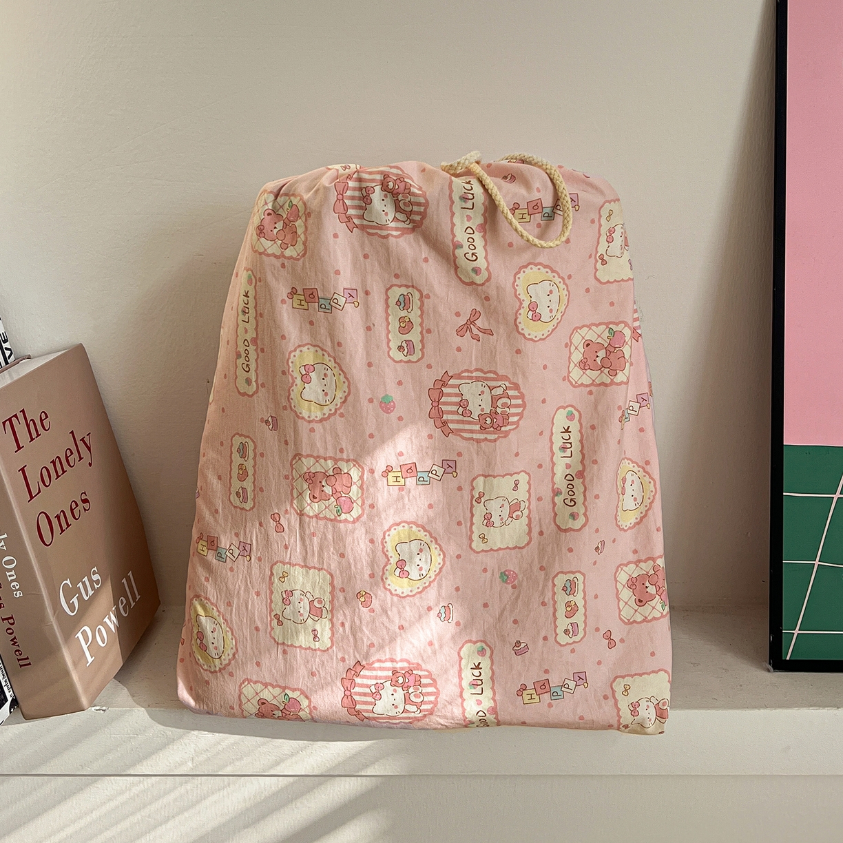 91家纺网 家纺一手货源 找家纺 水墨江南 2026新款加厚仿棉古法水洗棉小布袋款印花四件套 幸运喵