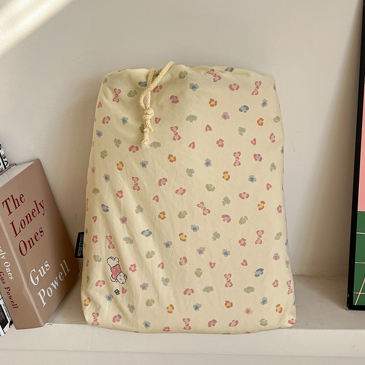 91家纺网 家纺一手货源 找家纺 水墨江南 2026新款加厚仿棉古法水洗棉小布袋款印花四件套 性感小狗