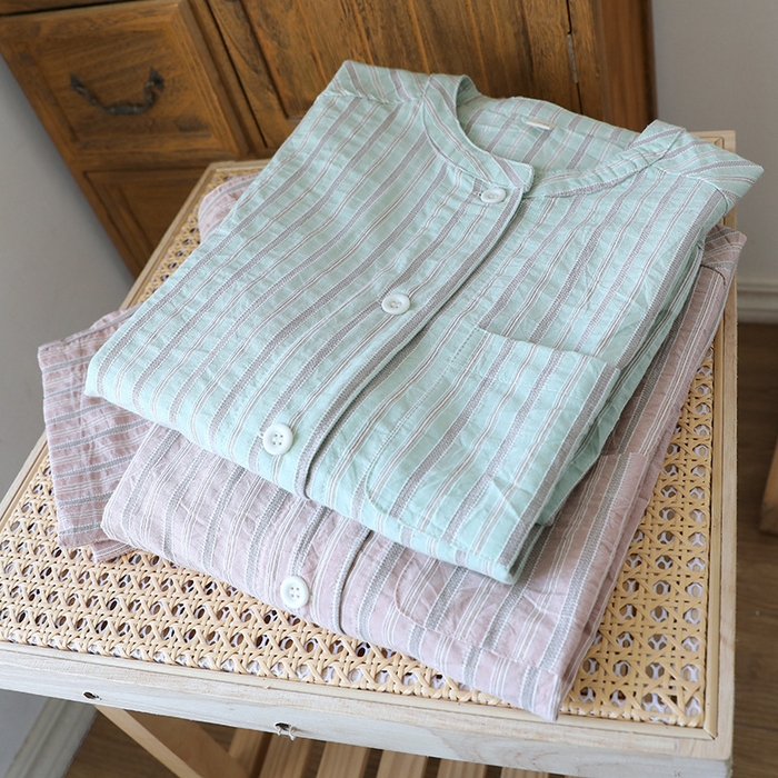 91家纺网 家纺一手货源 找家纺 洛兰沙家居馆 2025新款云涧全棉女士家居服七分袖九分裤套装夏季薄款睡衣宽松休闲简约风 组合图仅供参考不可下单