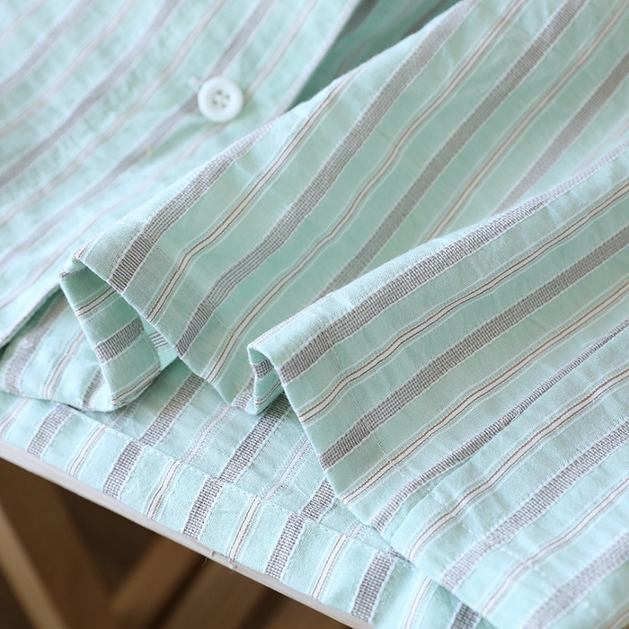 91家纺网 家纺一手货源 找家纺 洛兰沙家居馆 2025新款云涧全棉女士家居服七分袖九分裤套装夏季薄款睡衣宽松休闲简约风 云涧绿色