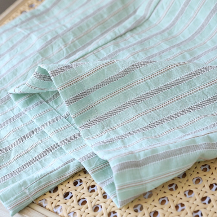 91家纺网 家纺一手货源 找家纺 洛兰沙家居馆 2025新款云涧全棉女士家居服七分袖九分裤套装夏季薄款睡衣宽松休闲简约风 云涧绿色