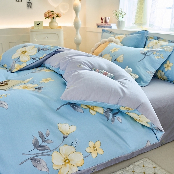 91家纺网 家纺一手货源 找家纺 （总）珂博家纺 2025新款12868全棉纯棉小清新印花四件套