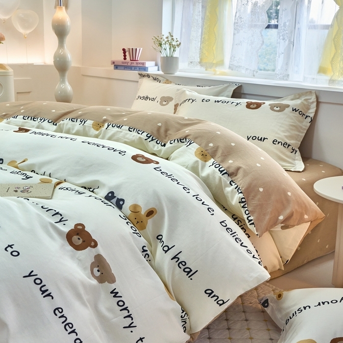 91家纺网 家纺一手货源 找家纺 （总）珂博家纺 2025新款12868全棉纯棉小清新印花四件套