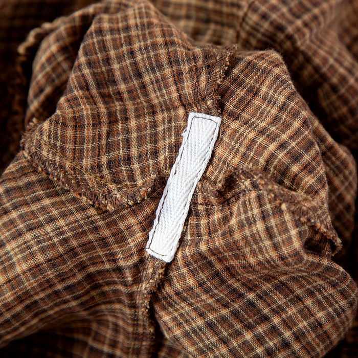 91家纺网 家纺一手货源 找家纺 （总）洛兰沙家居馆 2025新款情侣款全棉双层男女家居服简约睡衣套装长袖长裤格子简约风舒适款