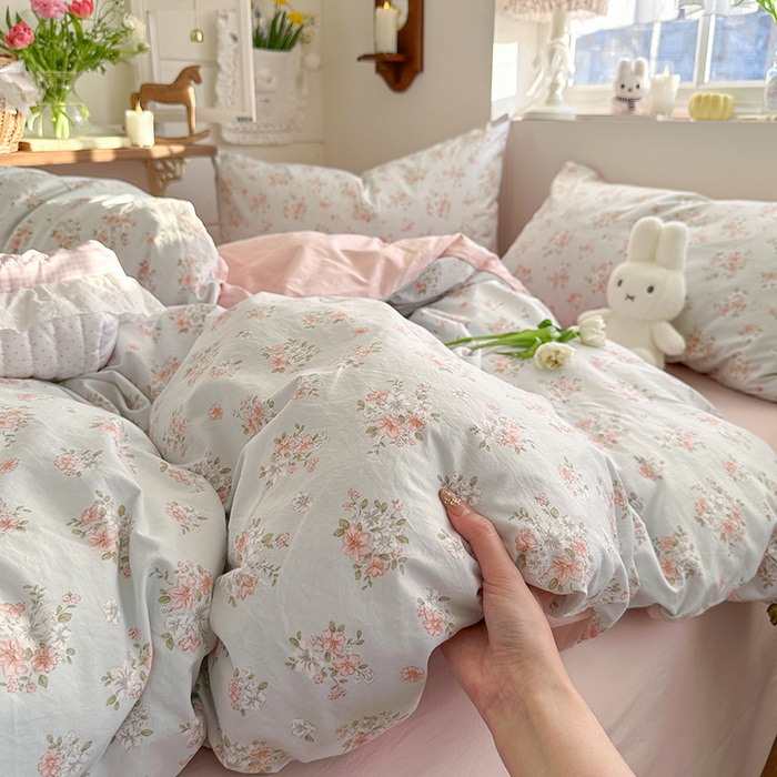 91家纺网 家纺一手货源 找家纺 总-金梦拉 2026新款春夏古法水洗仿棉砂洗云小棉小布袋四件套