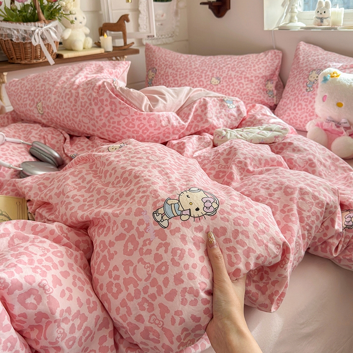 91家纺网 家纺一手货源 找家纺 总-金梦拉 2026新款春夏古法水洗仿棉砂洗云小棉小布袋四件套