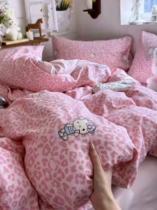 91家纺网 家纺一手货源 找家纺 总-金梦拉 2026新款春夏古法水洗仿棉砂洗云小棉小布袋四件套