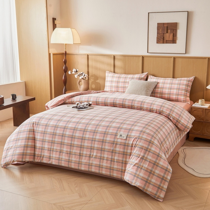 91家纺网 家纺一手货源 找家纺 猎鹿人家纺 2025新款A类水洗棉可拆洗新疆棉花冬被 简兮-粉