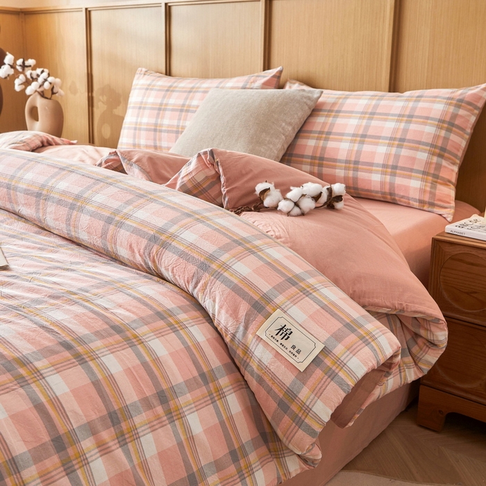 91家纺网 家纺一手货源 找家纺 猎鹿人家纺 2025新款A类水洗棉可拆洗新疆棉花冬被 简兮-粉