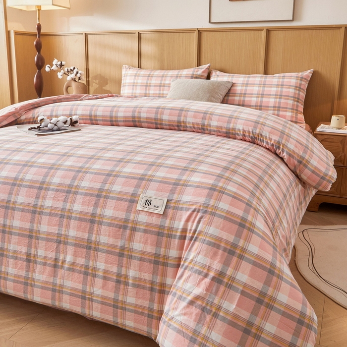 91家纺网 家纺一手货源 找家纺 猎鹿人家纺 2025新款A类水洗棉可拆洗新疆棉花冬被 简兮-粉