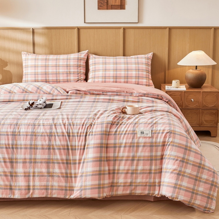 91家纺网 家纺一手货源 找家纺 猎鹿人家纺 2025新款A类水洗棉可拆洗新疆棉花冬被 简兮-粉