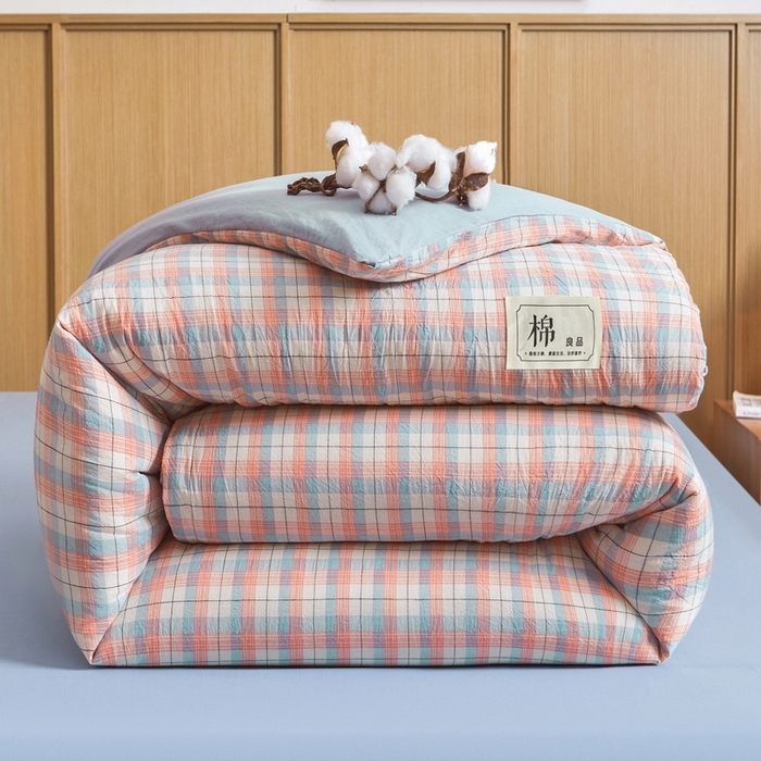 91家纺网 家纺一手货源 找家纺 猎鹿人家纺 2025新款A类水洗棉可拆洗新疆棉花冬被 贝拉粉