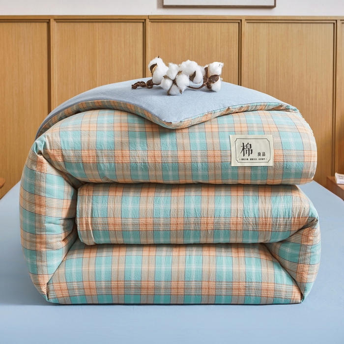 91家纺网 家纺一手货源 找家纺 猎鹿人家纺 2025新款A类水洗棉可拆洗新疆棉花冬被 贝拉绿