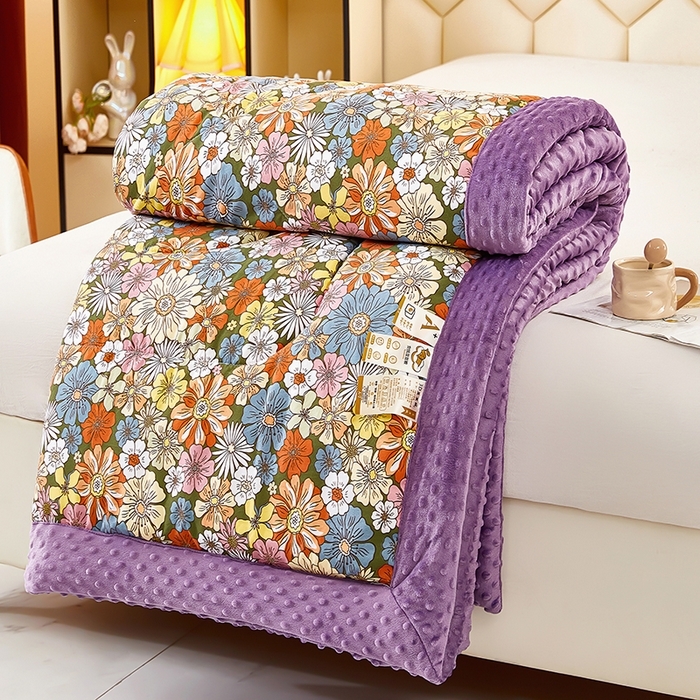 91家纺网 家纺一手货源 找家纺 蔻之羽 （全年现货）2026年新款豆豆被春秋被夏被加厚冬被空调被四季绒被子 清雅