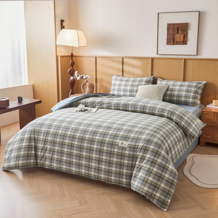 91家纺网 家纺一手货源 找家纺 猎鹿人家纺 2025新款A类水洗棉可拆洗新疆棉花冬被 简兮-灰