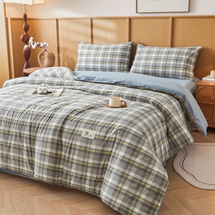 91家纺网 家纺一手货源 找家纺 猎鹿人家纺 2025新款A类水洗棉可拆洗新疆棉花冬被 简兮-灰