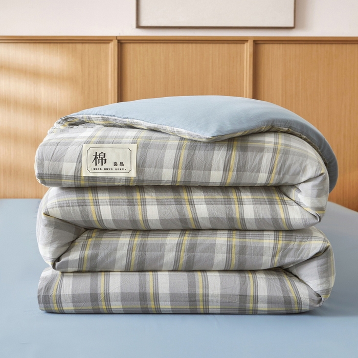 91家纺网 家纺一手货源 找家纺 猎鹿人家纺 2025新款A类水洗棉可拆洗新疆棉花冬被 简兮-灰