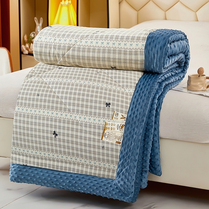 91家纺网 家纺一手货源 找家纺 蔻之羽 （全年现货）2026年新款豆豆被春秋被夏被加厚冬被空调被四季绒被子 蝴蝶结