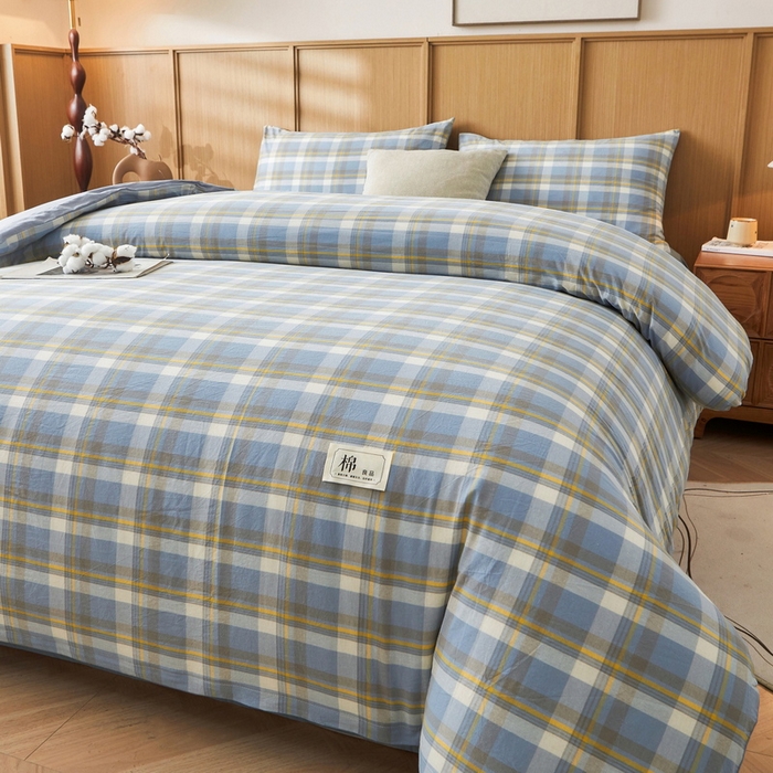 91家纺网 家纺一手货源 找家纺 猎鹿人家纺 2025新款A类水洗棉可拆洗新疆棉花冬被 简兮-蓝