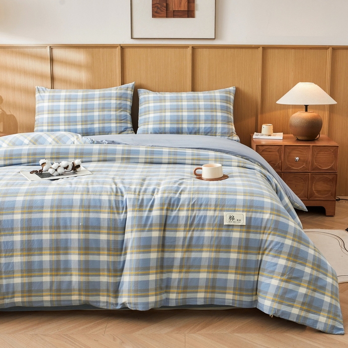 91家纺网 家纺一手货源 找家纺 猎鹿人家纺 2025新款A类水洗棉可拆洗新疆棉花冬被 简兮-蓝