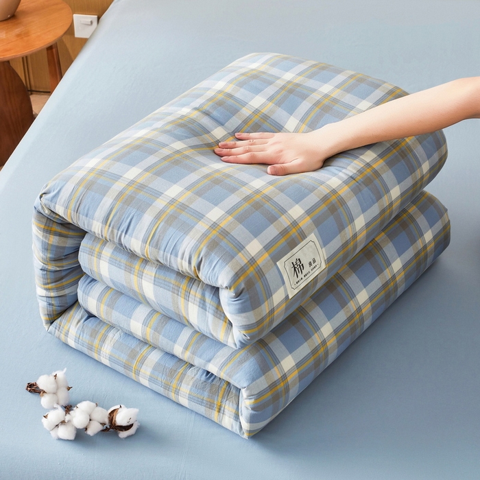 91家纺网 家纺一手货源 找家纺 猎鹿人家纺 2025新款A类水洗棉可拆洗新疆棉花冬被 简兮-蓝