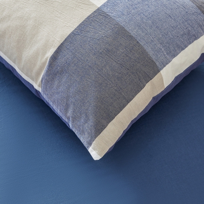 91家纺网 家纺一手货源 找家纺 猎鹿人家纺 2025新款A类水洗棉可拆洗新疆棉花冬被 蓝灰大格