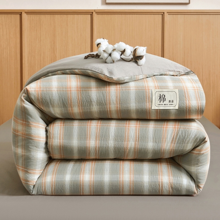 91家纺网 家纺一手货源 找家纺 猎鹿人家纺 2025新款A类水洗棉可拆洗新疆棉花冬被 诺卡橙