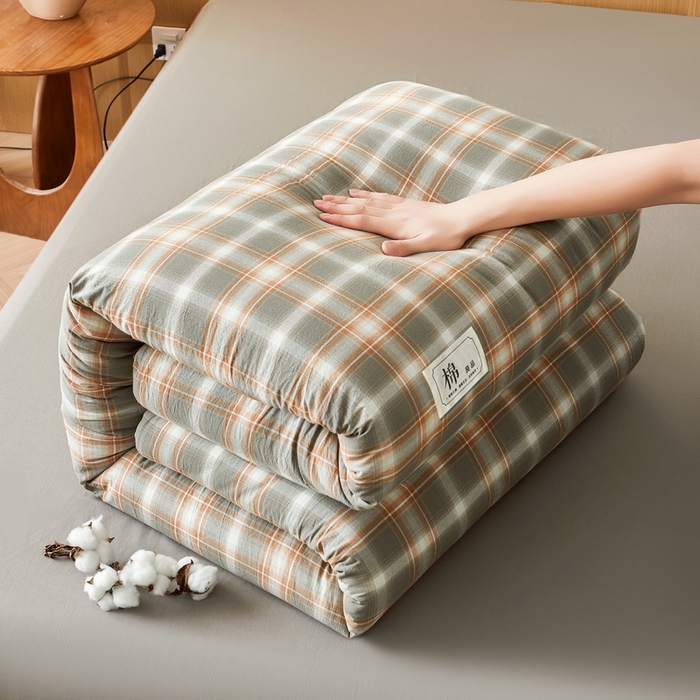 91家纺网 家纺一手货源 找家纺 猎鹿人家纺 2025新款A类水洗棉可拆洗新疆棉花冬被 诺卡橙