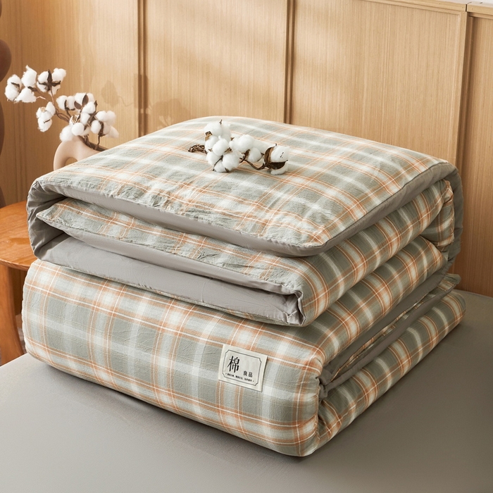 91家纺网 家纺一手货源 找家纺 猎鹿人家纺 2025新款A类水洗棉可拆洗新疆棉花冬被 诺卡橙