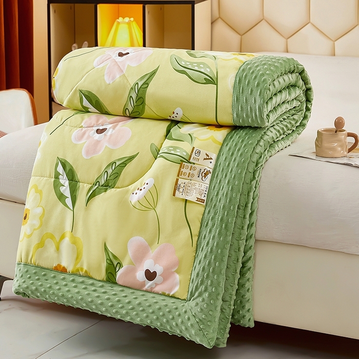 91家纺网 家纺一手货源 找家纺 蔻之羽 （全年现货）2026年新款豆豆被春秋被夏被加厚冬被空调被四季绒被子 春之物语