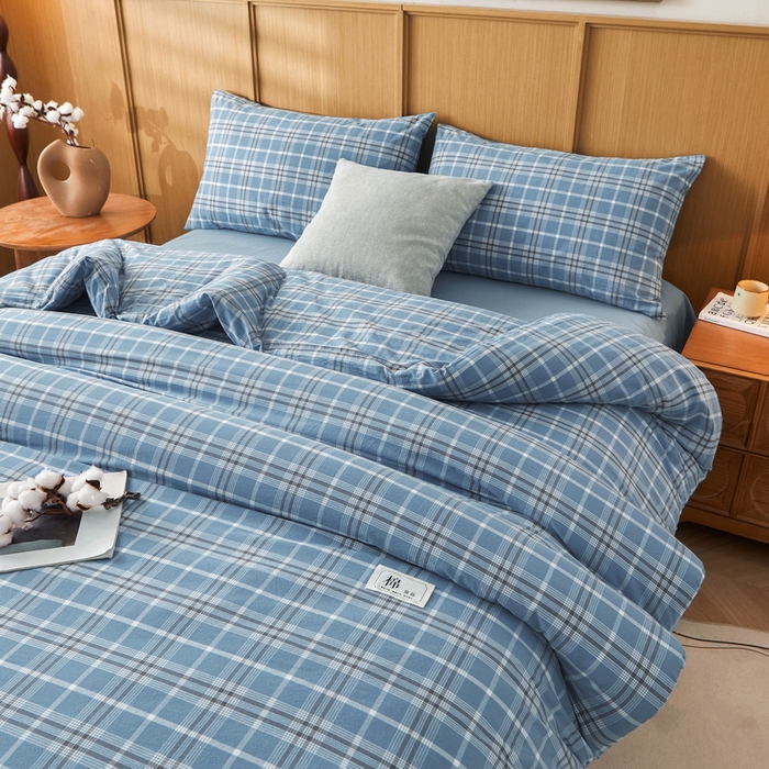 91家纺网 家纺一手货源 找家纺 猎鹿人家纺 2025新款A类水洗棉可拆洗新疆棉花冬被 乔南蓝