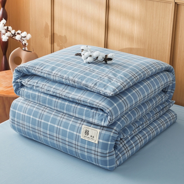 91家纺网 家纺一手货源 找家纺 猎鹿人家纺 2025新款A类水洗棉可拆洗新疆棉花冬被 乔南蓝