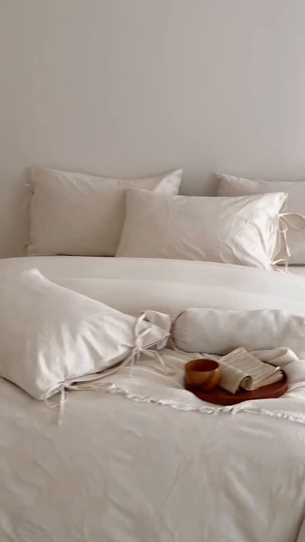 91家纺网 家纺一手货源 找家纺 （总）极简 2026新款全棉亚麻浮雕提花四件套-场景二（控价：小号195标准295加大313）