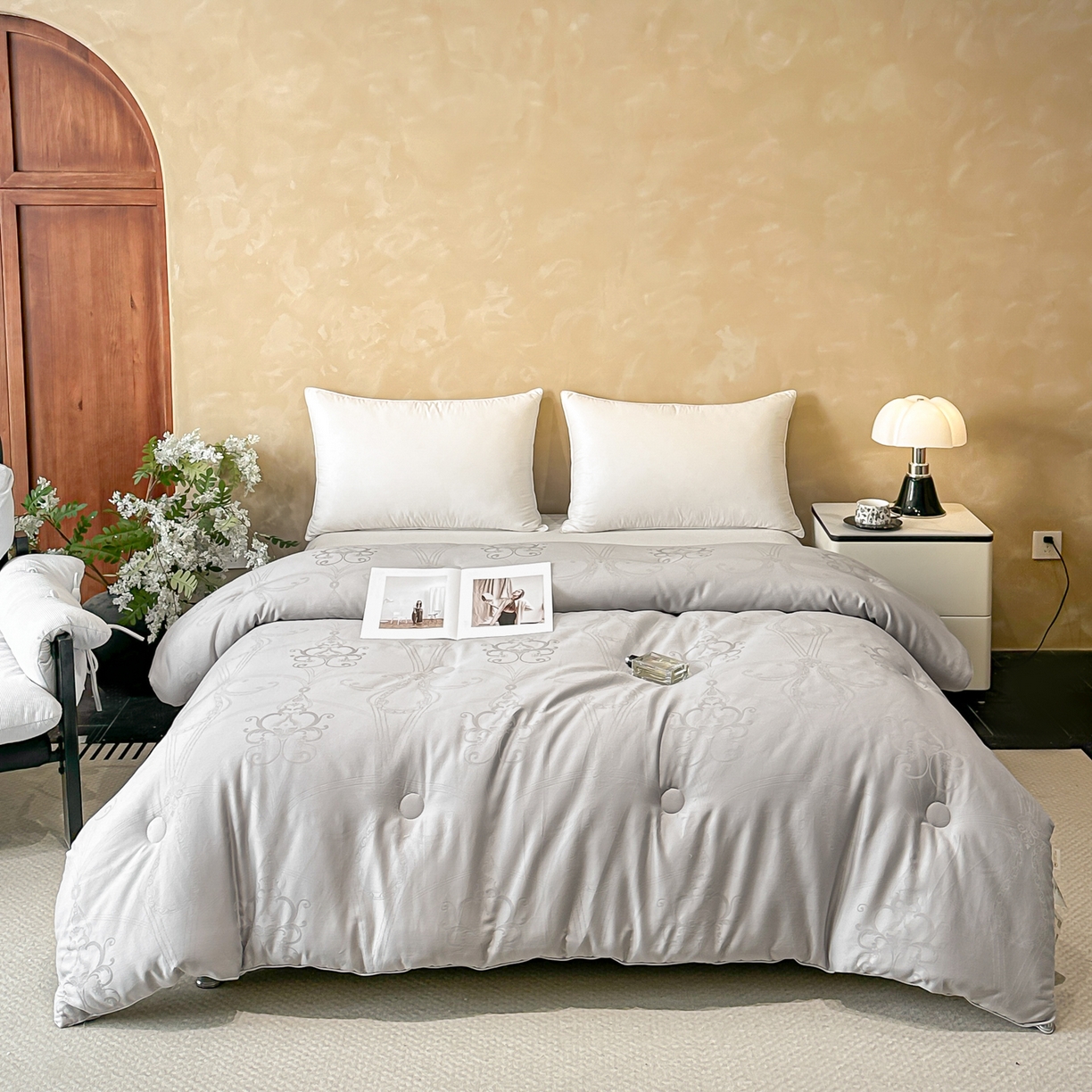 91家纺网 家纺一手货源 找家纺 （总）壹张床 2025新款全棉40支大提花大豆被保暖冬被家用被子被芯春秋被冬被学生被