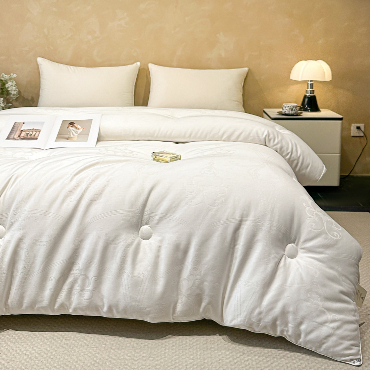 91家纺网 家纺一手货源 找家纺 （总）壹张床 2025新款全棉40支大提花大豆被保暖冬被家用被子被芯春秋被冬被学生被