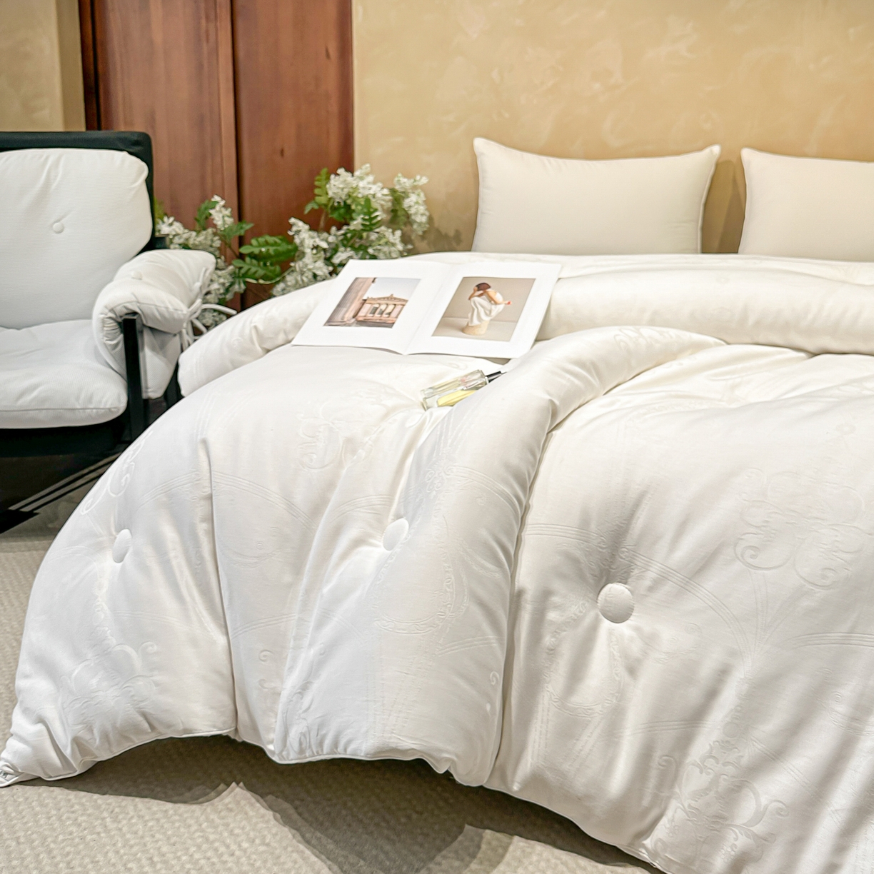 91家纺网 家纺一手货源 找家纺 （总）壹张床 2025新款全棉40支大提花大豆被保暖冬被家用被子被芯春秋被冬被学生被