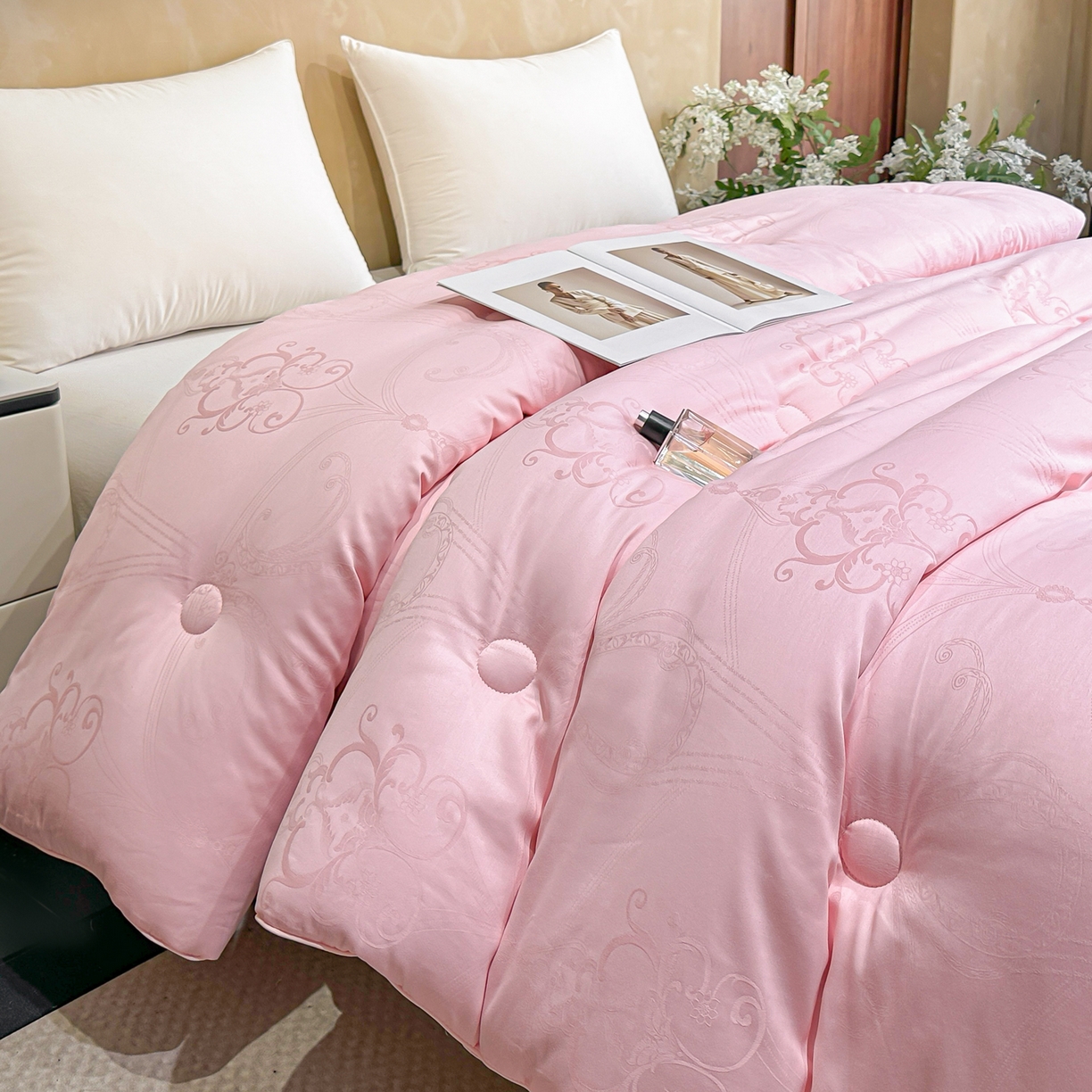 壹张床 2025新款全棉40支大提花大豆被保暖冬被家用被子被芯春秋被冬被学生被 雅芙-玉