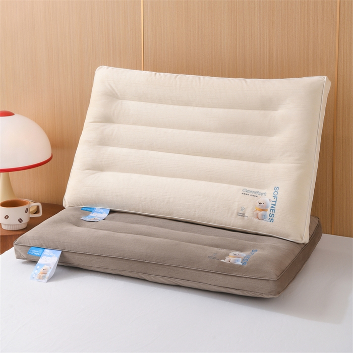 （总）仁宇枕业 2025新款新品摩卡布兰奇剪花绒低枕头枕芯