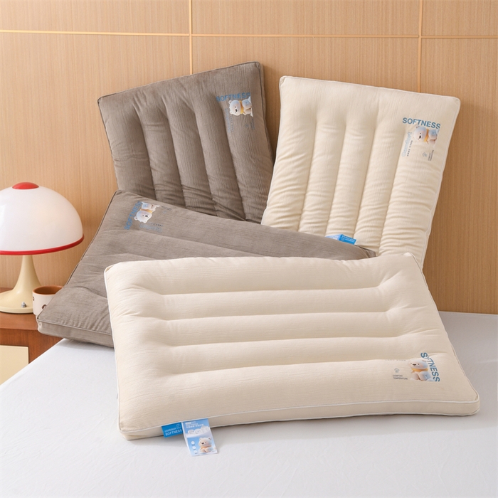 91家纺网 家纺一手货源 找家纺 （总）仁宇枕业 2025新款新品摩卡布兰奇剪花绒低枕头枕芯