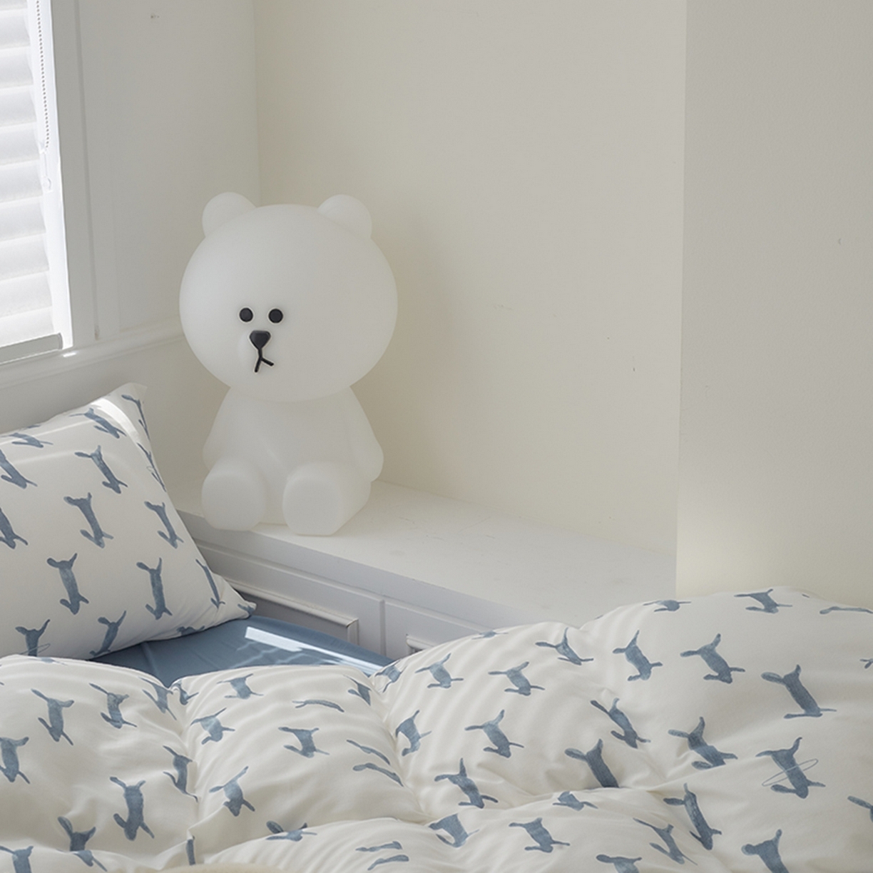 91家纺网 家纺一手货源 找家纺 爱丽丝 2026新款全棉针织四件套 奔奔兔-蓝