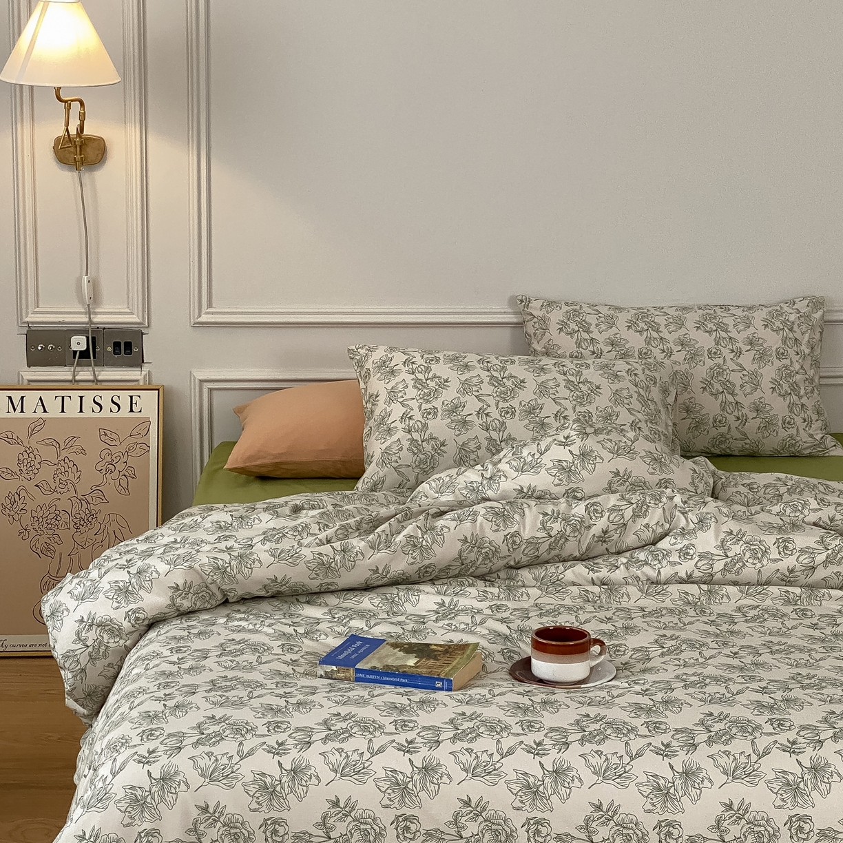 91家纺网 家纺一手货源 找家纺 爱丽丝 2026新款全棉针织四件套 茶白